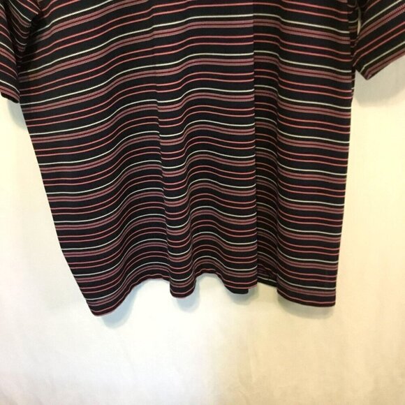 George Men's Striped 3-Button Short Sleeve Golf Polo Size 2XL Navy Blue Stripe - Picture 4 of 9